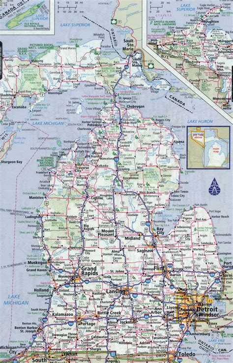 detailed map of michigan|Michigan Maps & Facts .